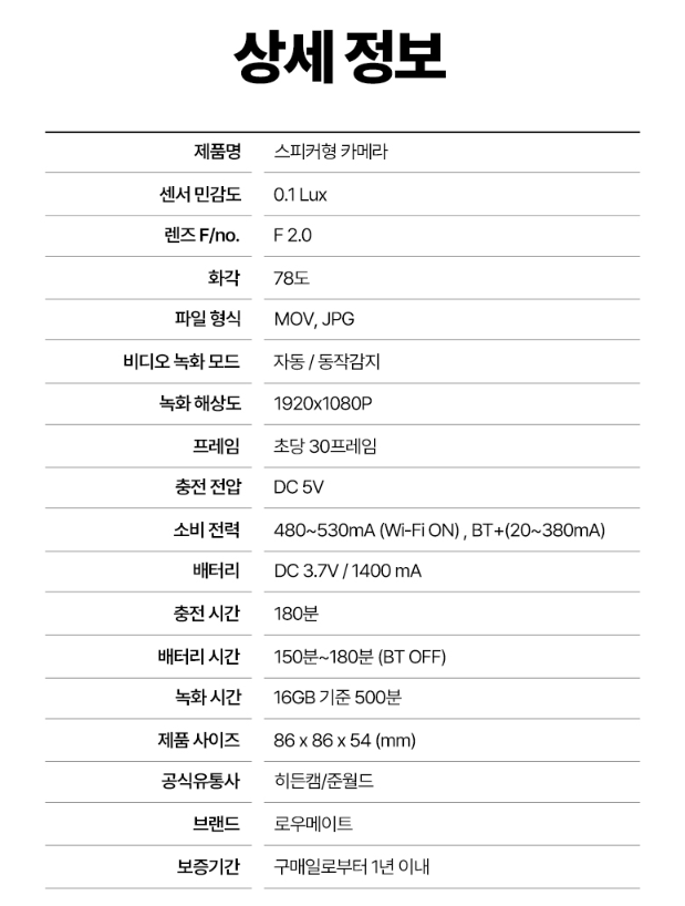 image-2 <고성능>블루투스 스피커+매립형 초고화질 위장렌즈 실시간 와이파이 스트리밍 지원 완전 초소형 카메라(PV-BT10i)